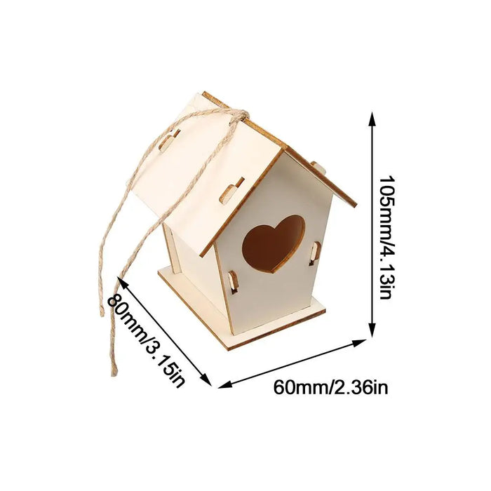Wooden DIY Bird Nest House Outdoor Hanging Birdhouse Box For Hummingbird Outdoor Cages Garden Yard Decoration 2025