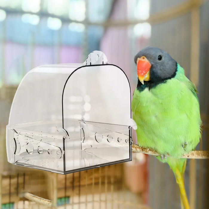 Bird Bath Water Bowl Cage Accessories Bird Bathtub Parrot Bathing Tub Hanging for Parakeets Finch Budgie Small Birds Canary