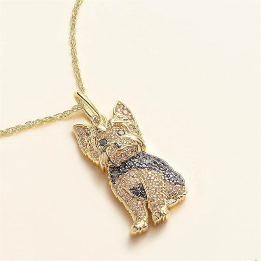 Exquisite Cute Yorkshire Pendant Necklace Women's Elegant Pet Puppy Jewelry Animal Accessories Birthday Gifts for Dog Lovers