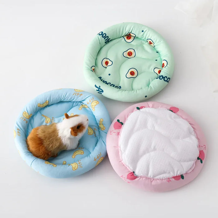 Round Hamster Bed Comfortable Sleep Mat Pad for Hedgehog Squirrel Mice Rats Guinea Pig Chinchilla Small Animal Soft Cushions