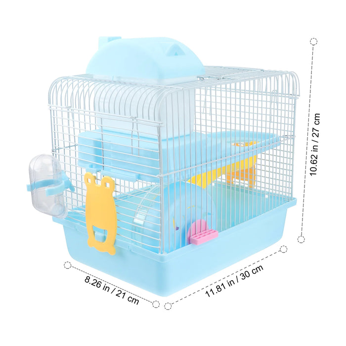 Double Layer Acrylic Pet Cage Includes Exercise Wheel Water Bottle Villa Cage For Animals Hamster House Chinchilla Habitat Home