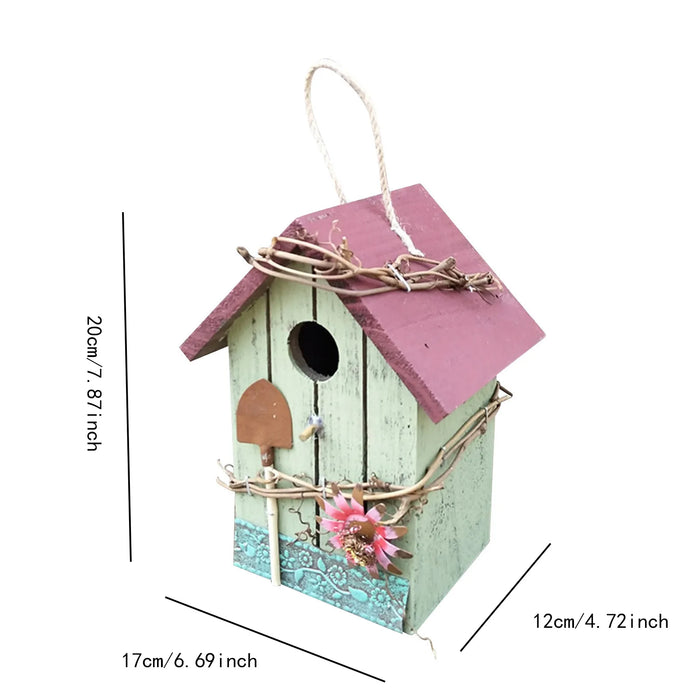 Bird Nest House For Small Parrot Canary Lovebird Parakeet Hatching Birds Hut Outdoor Garden Patio Hanging Chickadee House