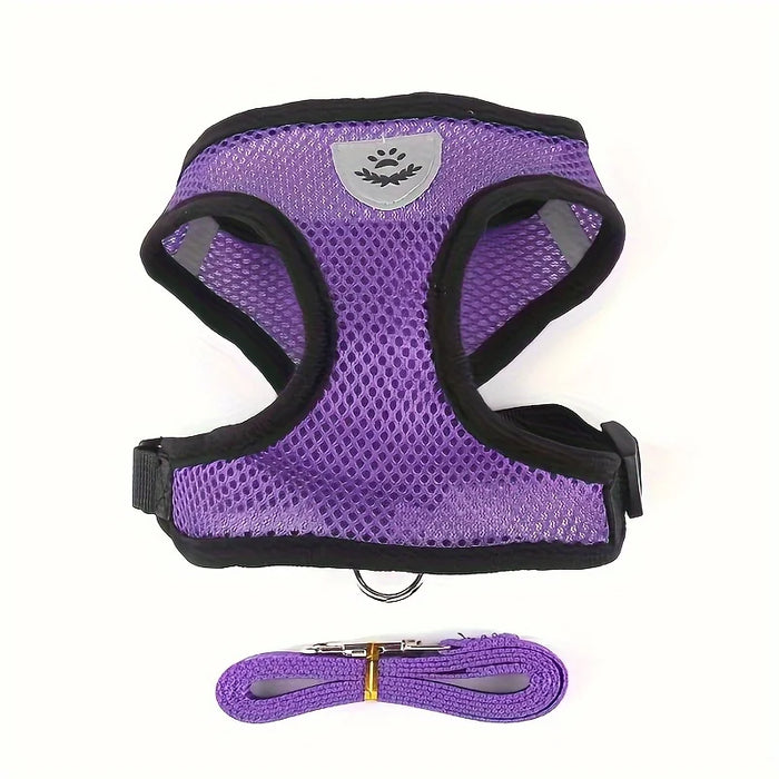 Cat Harness Adjustable, Escape-Proof Breathable Mesh with Reflective Vest  5-Foot Leash - Safe, Durable Outdoor Adventures