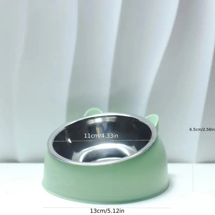Cat Bowl Stainless Steel Cat Feeder Bowl with Non Slip Base Cat Food Water Feeder Tilted Pet Bowl Dogs Feeder Product Supplies