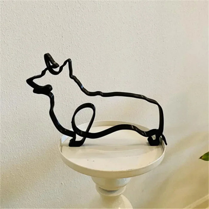 Dog Cat Minimalist Art Sculpture Decor Gift Metal Decor Modern Home Office Accessories Animal Shape Ornament Dropshipping