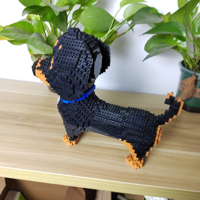 Dachshund Dog Model Micro Mini Building Blocks Set Educational Recreation Toys Pet Lover Gift Decoration Bricks Party Gift