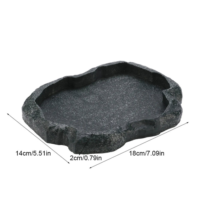 Resin Durable Reptile Rock Food and Water Dish Feeder Bowl for Tortoise Lizard