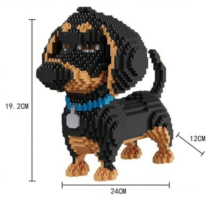 Dachshund Dog Model Micro Mini Building Blocks Set Educational Recreation Toys Pet Lover Gift Decoration Bricks Party Gift