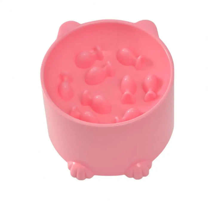 Cat Bowl  Slow Feeder Anti Choking Tall Feet Cartoon Shape Large Capacity Neck Protector Pet Dog Food Dispenser Water Bowl