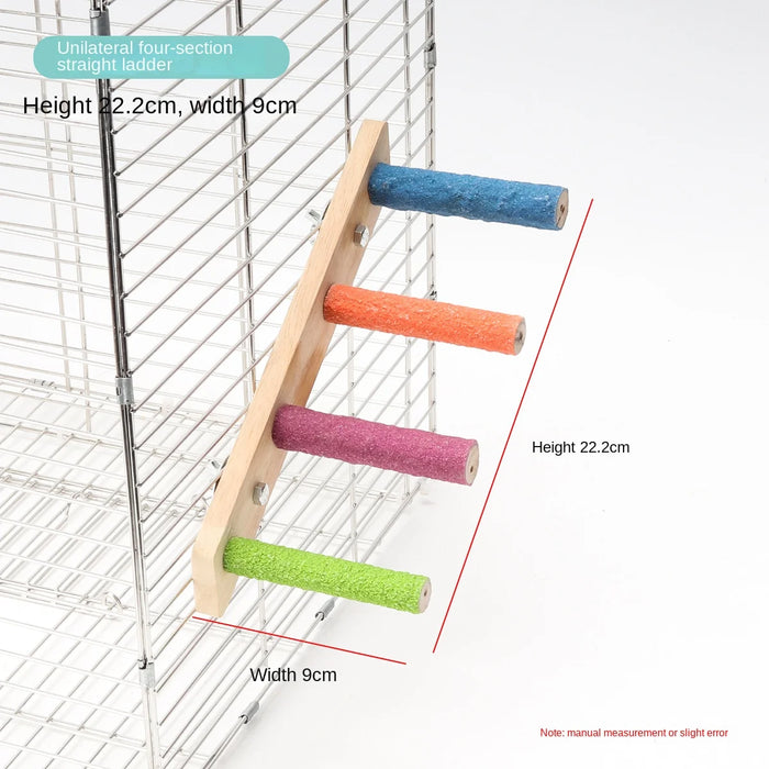 4/6/8 Step Bird Wood Climbing Ladder Pet Parrot Interactive Ladder Toy Fun Stick Climbing Toy Station Bar Birdcage Accessories
