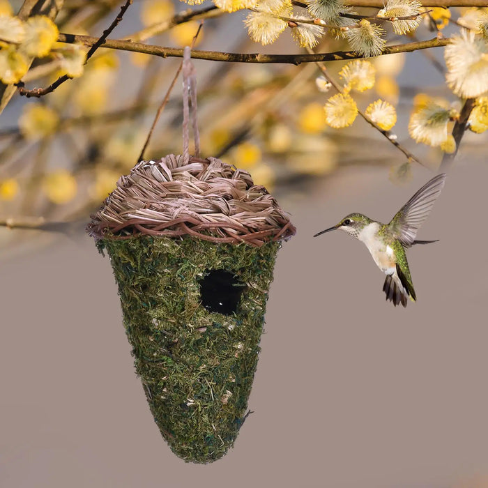 Bird House Hummingbird Nest Outside Hanging Cozy Resting Place Hand Woven Woven Birdhouse for Garden Yard Outdoor Patio Decor
