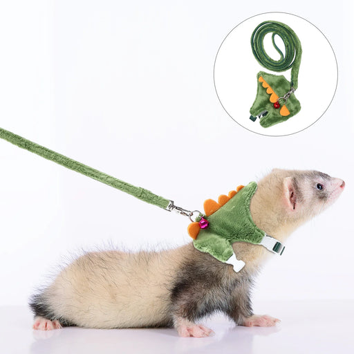 Green Pet Harness Adjustable Small Pets Traction Rope Ferret Leash Collars Harnesses Leashes Pet Products Dog Cat