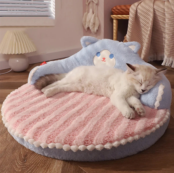 Winter Cat Bed Deep Sleep Warm Pet Cushion for Small Cats Dogs With Pillow Cozy Cat Nest Kennel Mat Washable Pet Beds Products