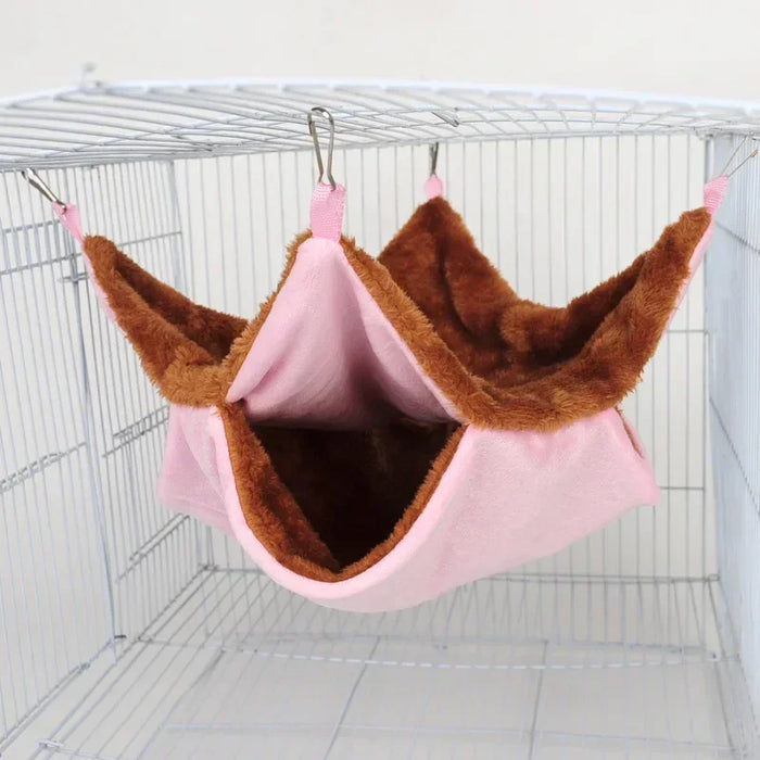 Pet Double-layer Plush Hammock Warm Hamster Hanging Bed Ferret Hanging Bed for Cat Rodents Hammock for Hamster Pets Supplies