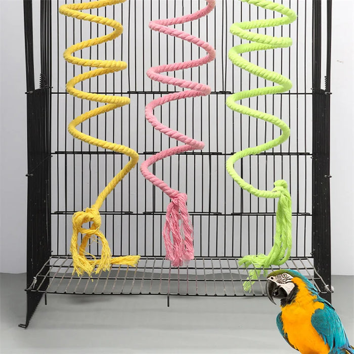 Parrot Climbing Ladder Rotating Swing Climb Toys Ladder Birds Cage Decoration Hanging Standing Pole Bird Accessories Supplies