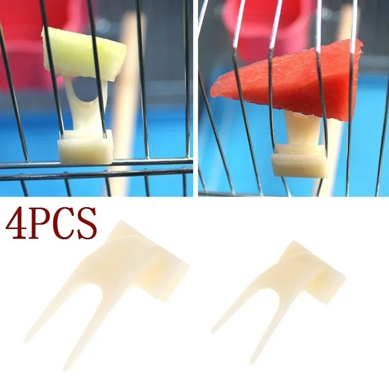 4/20pcs Bird Feeding with Fruit Forks 4 Pack Pet Supplies Plastic Food Rack Bird Feeder Outdoor Window Bird Feeder