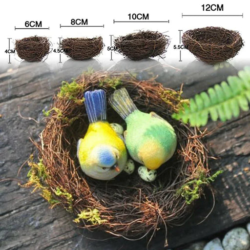 Bird Cage Round Rattan Bird Nest Easter Handmade DIY Craft Vine Simulation Bird Nest Egg Decor Props Home Garden Window Display