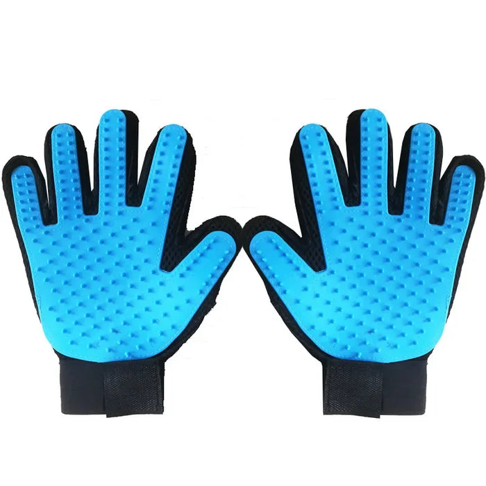 1 Pair Pet Grooming Kit for Dog Cat Rabbit Fur 2 Sided Grooming Brush Bath Cleaning Glove De-Shedding De-Matting Pet Hair