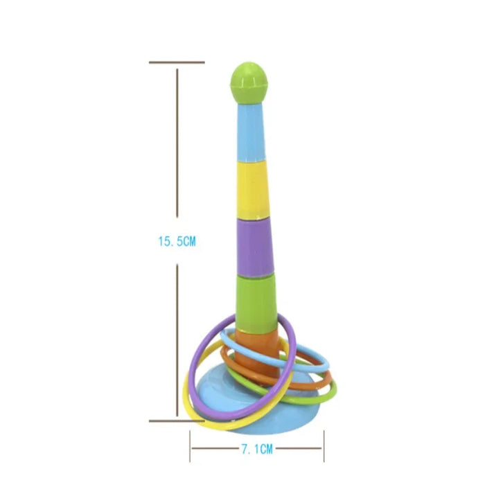 Small Kids Throw Circle Game Ferrule Stacked Toys Fun Indoor Outdoor Parent-Child Interactive Circle Layers Early Education Gift