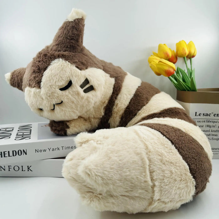 Pokemon Plush Sleepy Furret Plush Kawaii Pikachu Sentret Stuffed Doll Anime Room Decor Office Nap Furret Pillow Toys Gifts