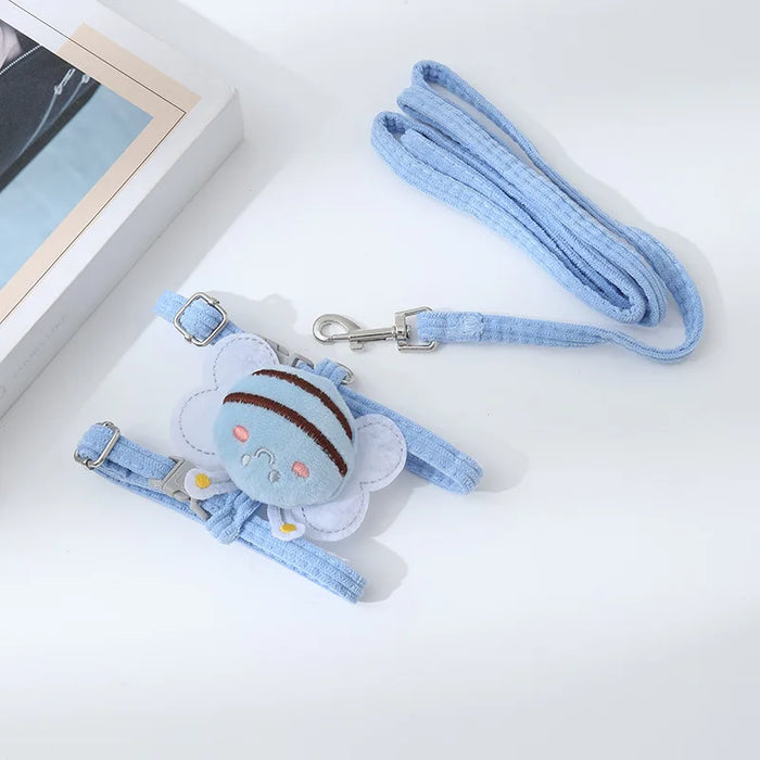 Pet harness and leash set, adjustable, comfortable and breathable, suitable for cats and small dogs