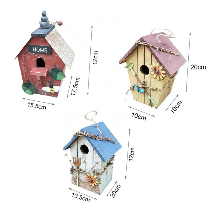 Bird House Birdcage Painting Outdoor Garden Yard Hanging Cottage Feeder Nest Crafts Birdhouse Pet Products Bird Accessories