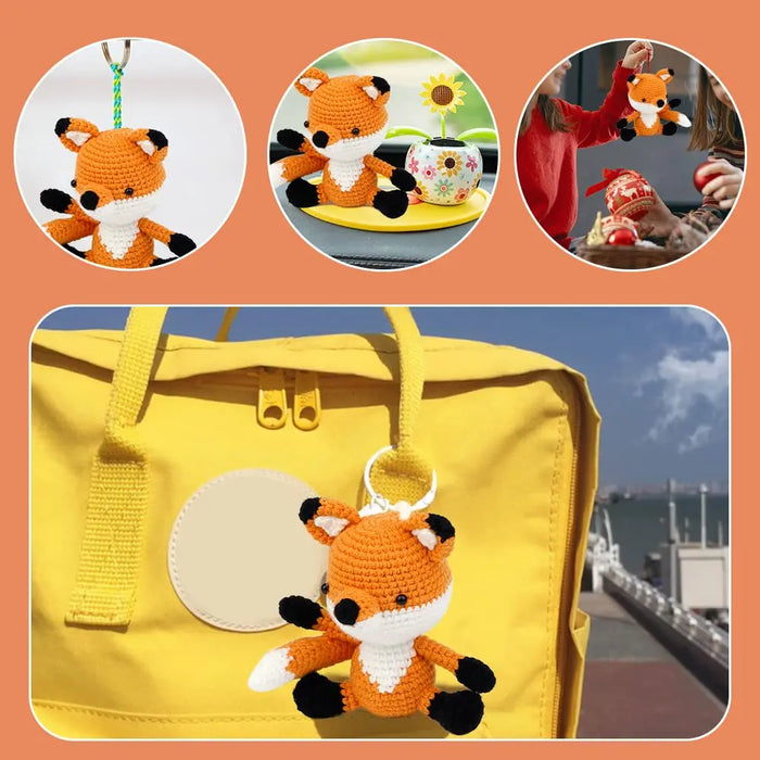 Fenrry Crochet Kit Animal Fox Ferret DIY with Yarn Balls Crochet Hooks Knitting Stitch Markers Needles Instruction Accessories
