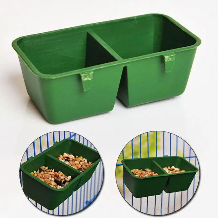 Creative Double Groove Bird Feeder Food Tray Parrot Waterer Hanging Animal Water Bowl Bird Supplies Drinking Cups Pet Products