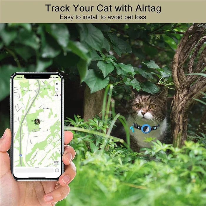 Cat/dog AirTag collar with ethnic style woven collar and tassel silicone anti loss pet collar
