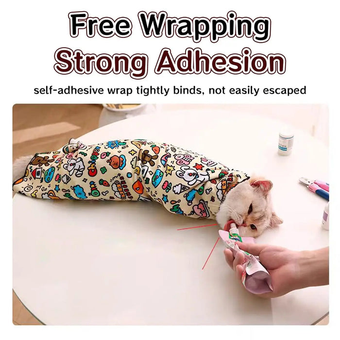 Cat grooming Wrap: Self-adhesive, anti-bite, anti-scratch, anti-escape sedative wrap, nail clipper - multi-functional pet tool
