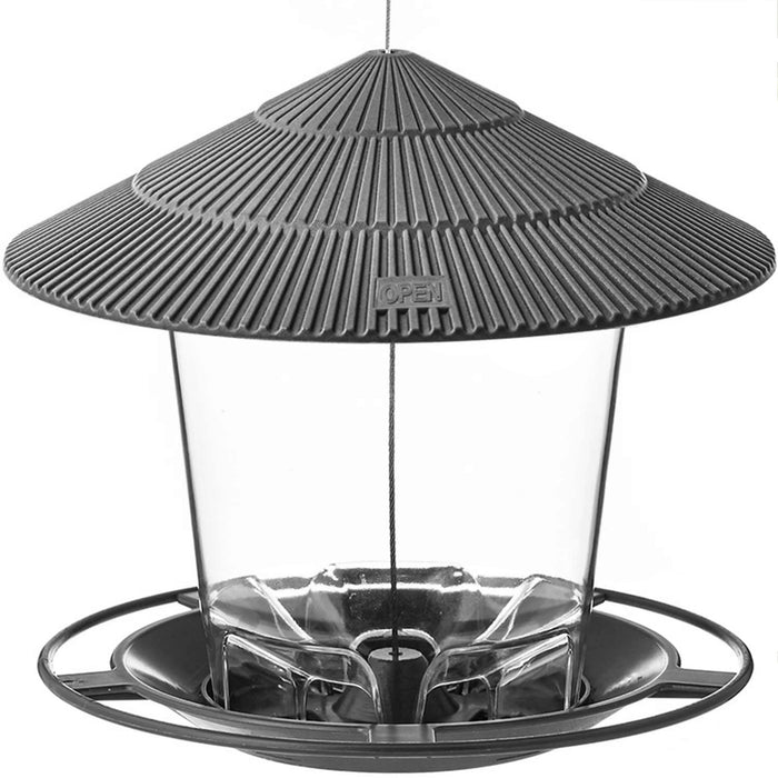 Wild Bird Feeder Hanging with Roof for Garden Yard Outside Decoration Outdoor Feeding Tool Squirrel proof Seed Nut Container