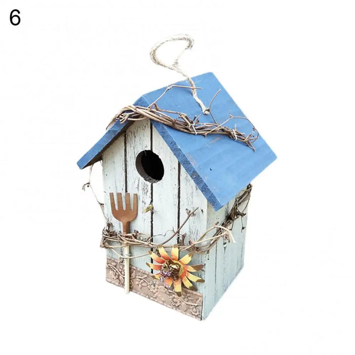 Bird House Birdcage Painting Outdoor Garden Yard Hanging Cottage Feeder Nest Crafts Birdhouse Pet Products Bird Accessories
