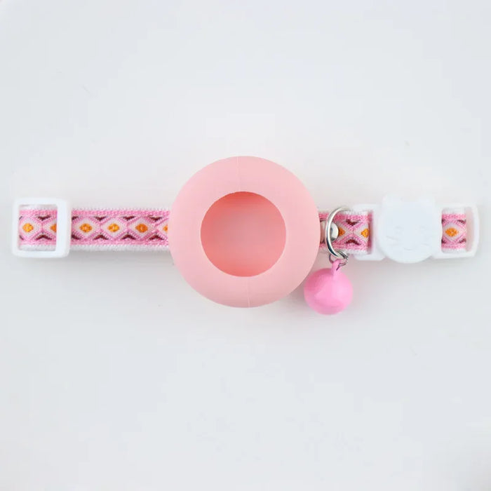 Cat/dog AirTag collar with ethnic style woven collar and tassel silicone anti loss pet collar