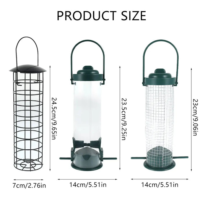 3PCS Wild Bird Feeder House Transparent Hanging Bird FeederGarden Patio Yard Feeding Station Pet Bird Supplies  Seed  Dispenser