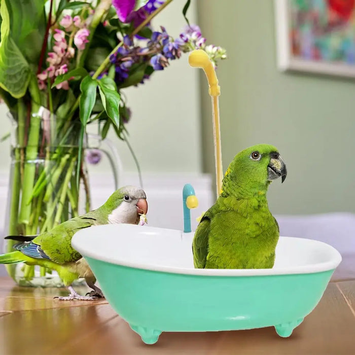Parrot Bath Bird shower Bathtub Toys Automatic Parrots Paddling Pool With Faucet Swimming Pools Pet Feeder Kitchen Playset