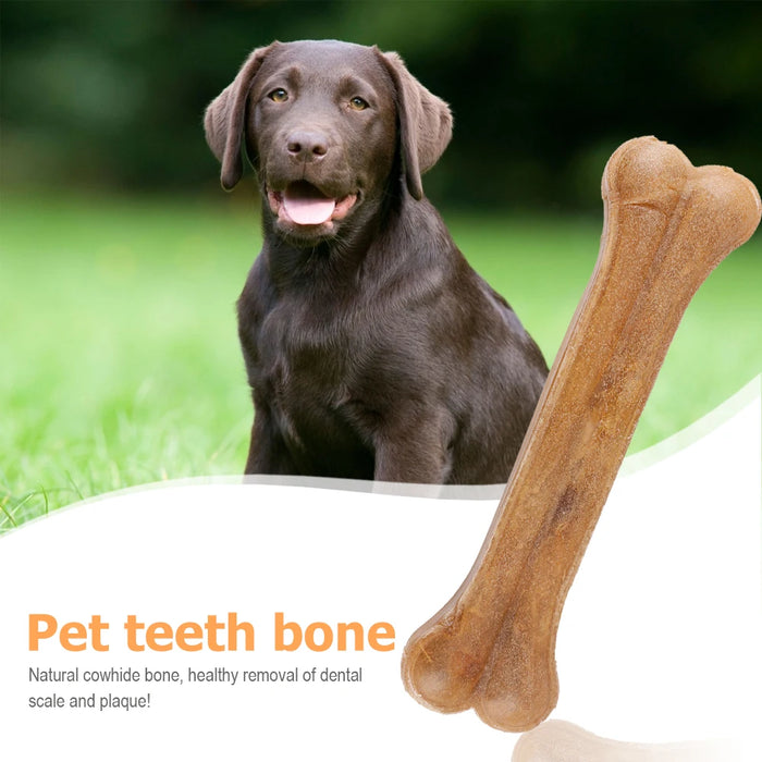 8 Inch Cowhide Bone Non-Toxic Creative Dog Chews Toys Anti-bite Leather Chew Bone Indestructible for Small Medium Large Dog