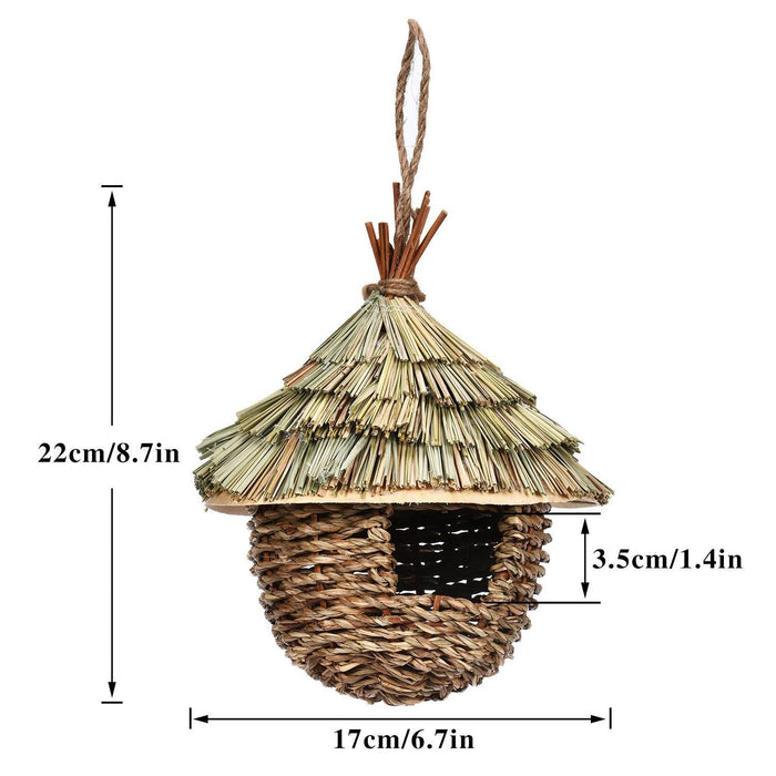 Unique Birdhouse Comfortable Birdhouse Hand-woven Natural Grass Hummingbird House for Garden Outdoor Decoration Window Hideaway