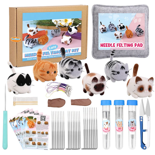 KRABALL Cat Wool Felting Non-Finished Cute Animal Material Package For Doll Toy Handmade DIY Craft For Child Gift