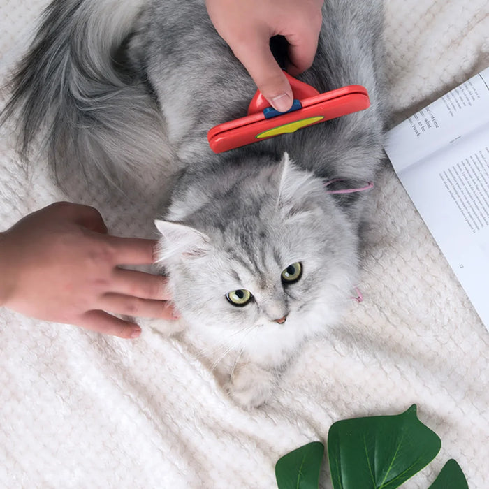 Pet Grooming Brush Cat Comb Shedding Rake Pet Hair Remover Brush Hair Grooming Tool Pet Fur Trimming Dematting Brush