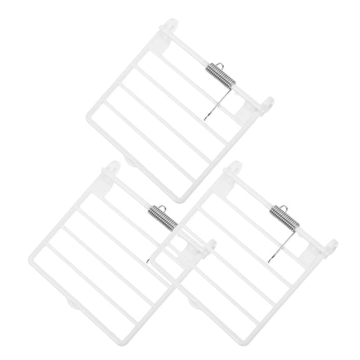 3pcs Plastic Bird Cages Accessories Cages Fittings Replacement Door Accessory With Spring Wires Plastic Supply Feeder