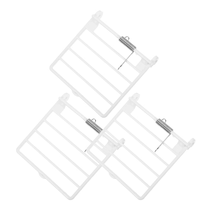 3pcs Plastic Bird Cages Accessories Cages Fittings Replacement Door Accessory With Spring Wires Plastic Supply Feeder