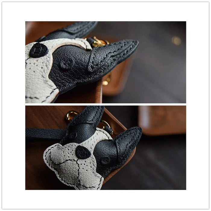 Leather Doggy Keychain Charm & Dog Lover Gift  Puppy Doggie Lover Accessories