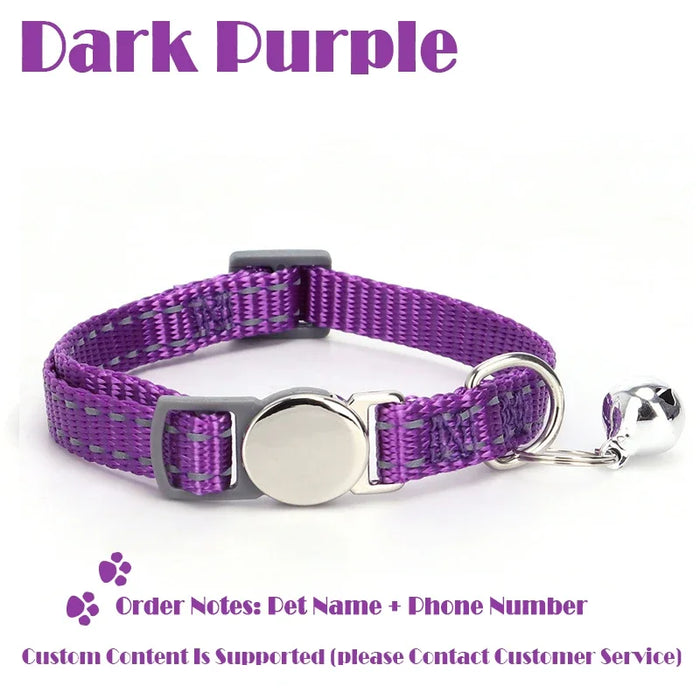 Personalized Cat Collar Pet ID Tag Name Custom Free Engraved ID Nameplate Kitten Puppy Anti-lost Nametag Safety Buckle Necklace
