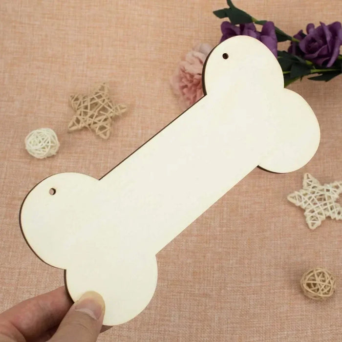 Dog Bone Wooden Blank Hanging Wood Sign, DIY Craft, Painting Project Dog Bone Wood Sign with Rope Door Wall Art, Party Decor
