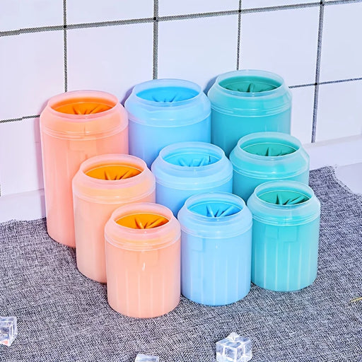 Dog Foot Cup Paw Washer Cleaner Dog Cat Foot Cleaning Brush Soft Silicone Dog Paw Cleaning Tool Pet Paw Cleaning Bucket Supplies