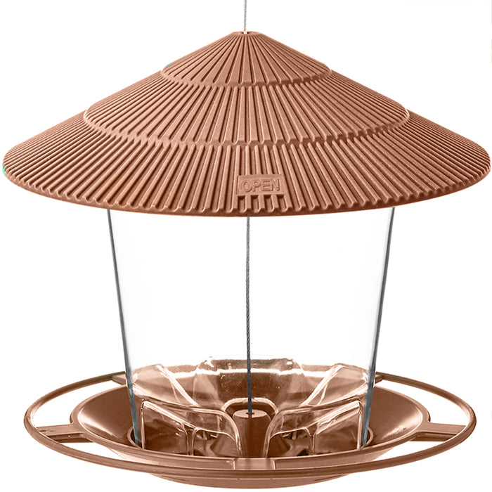 Wild Bird Feeder Hanging with Roof for Garden Yard Outside Decoration Outdoor Feeding Tool Squirrel proof Seed Nut Container