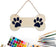 Dog Bone Wooden Blank Hanging Wood Sign, DIY Craft, Painting Project Dog Bone Wood Sign with Rope Door Wall Art, Party Decor