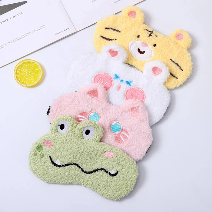 Cartoon Cute Plush Sleeping Eye Covers Sort Frog Dog Sleep Night Dream Lightproof Eye Mask for Children to Sleep Better