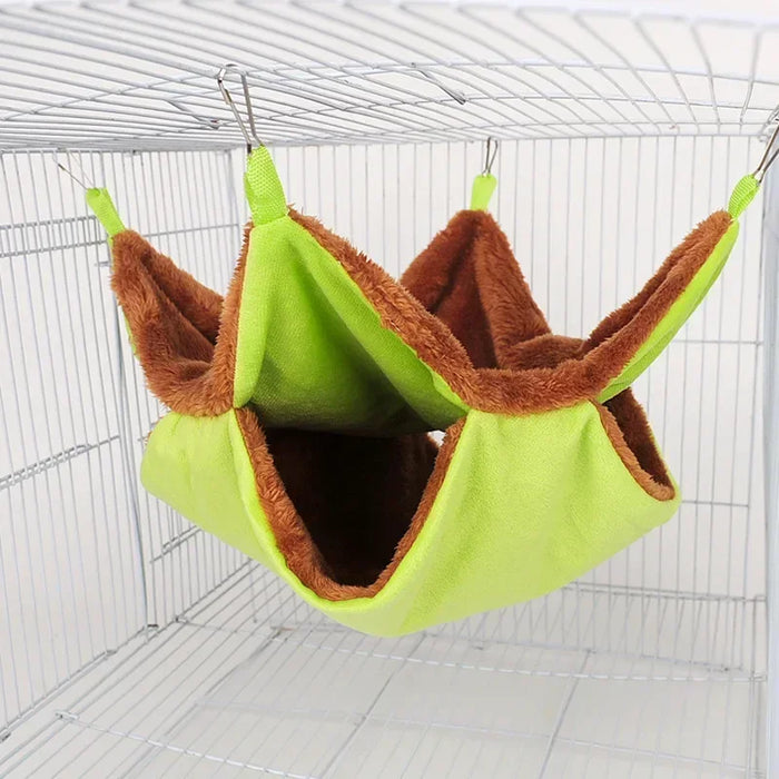 Pet Double-layer Plush Hammock Warm Hamster Hanging Bed Ferret Hanging Bed for Cat Rodents Hammock for Hamster Pets Supplies