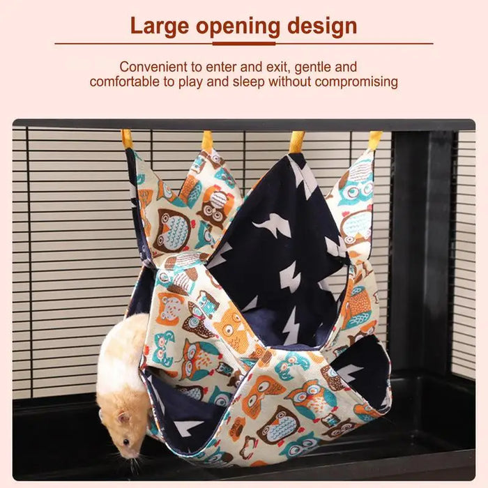 Ferret Hammock Portable Three-Layer Squirrel Bed Hammock Convenient Pet Hangable Hammock Bedding Small Pet Cage Accessories Toy